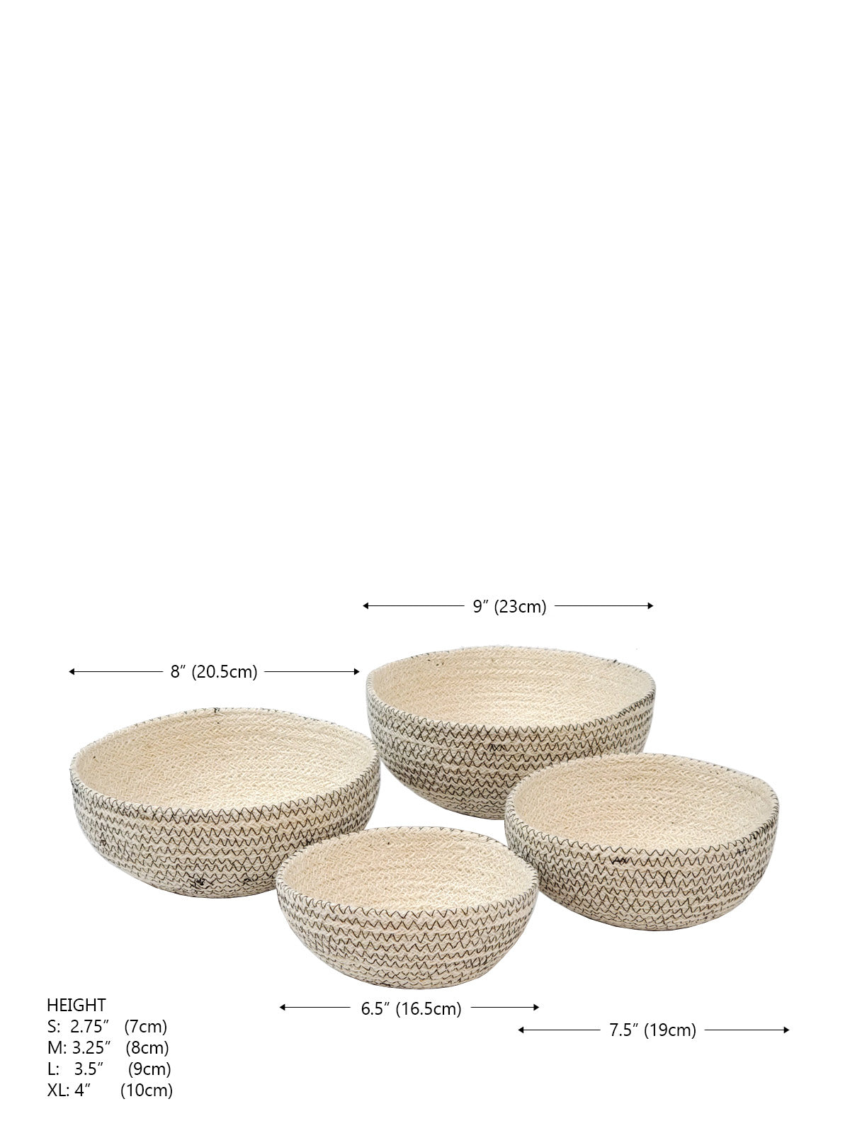 Amari Woven Jute Bowl Set – Handcrafted Storage Baskets (Set of 4)