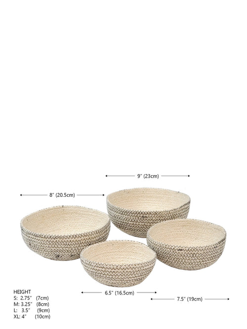 Amari Woven Jute Bowl Set – Handcrafted Storage Baskets (Set of 4)