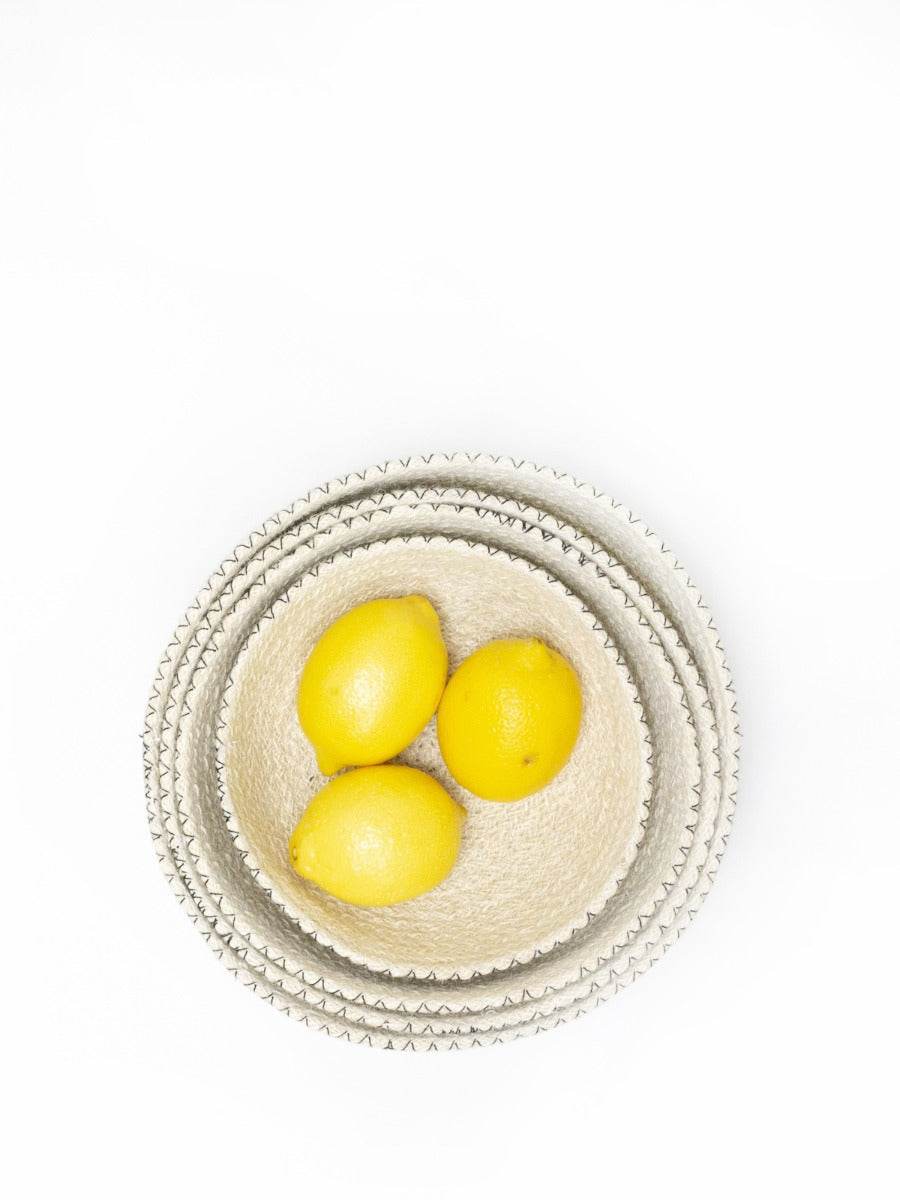 Amari Woven Jute Bowl Set – Handcrafted Storage Baskets (Set of 4)