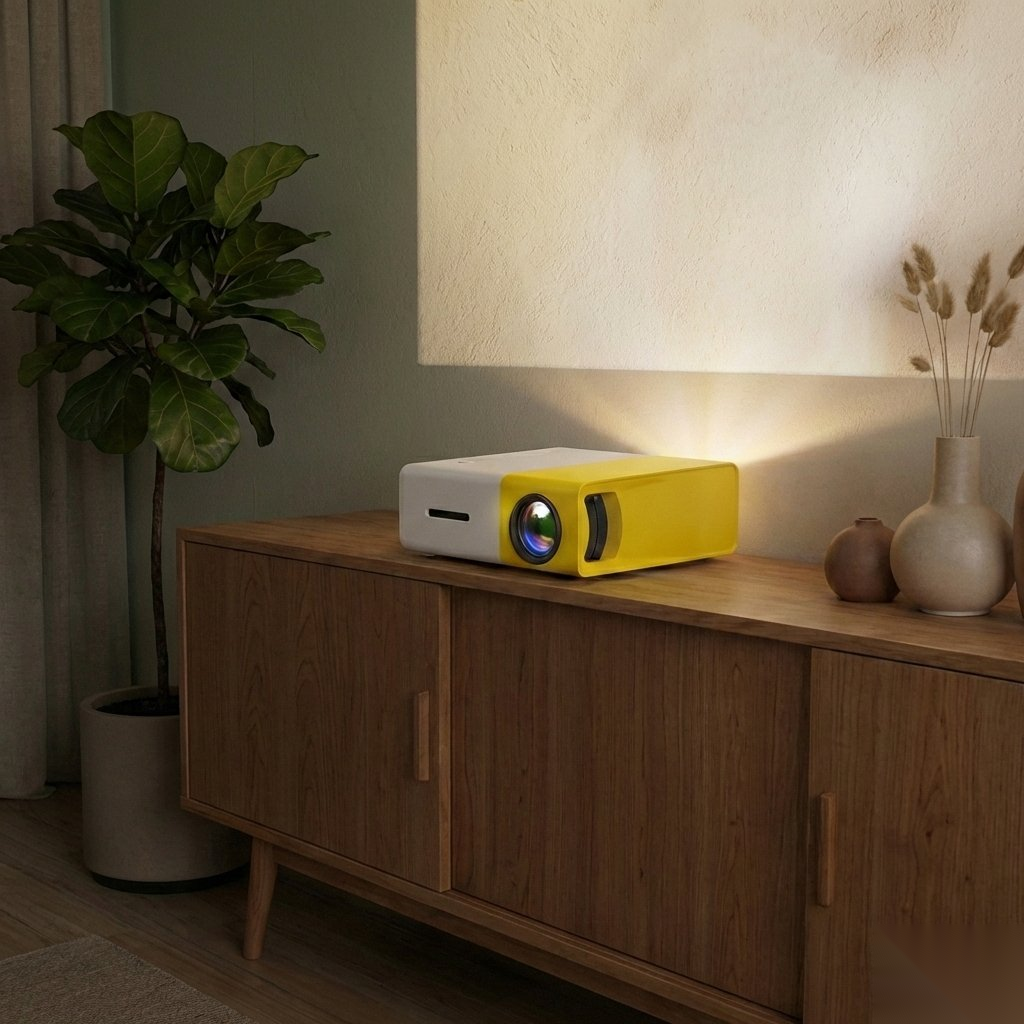 Mini Projector – 1080P Full HD Support, Portable LED Projector, 4K Video Playback, Multiple Connectivity Options